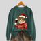 Pulover urât de Crăciun pentru femei - Sweatshirt amuzant Santa Cat
