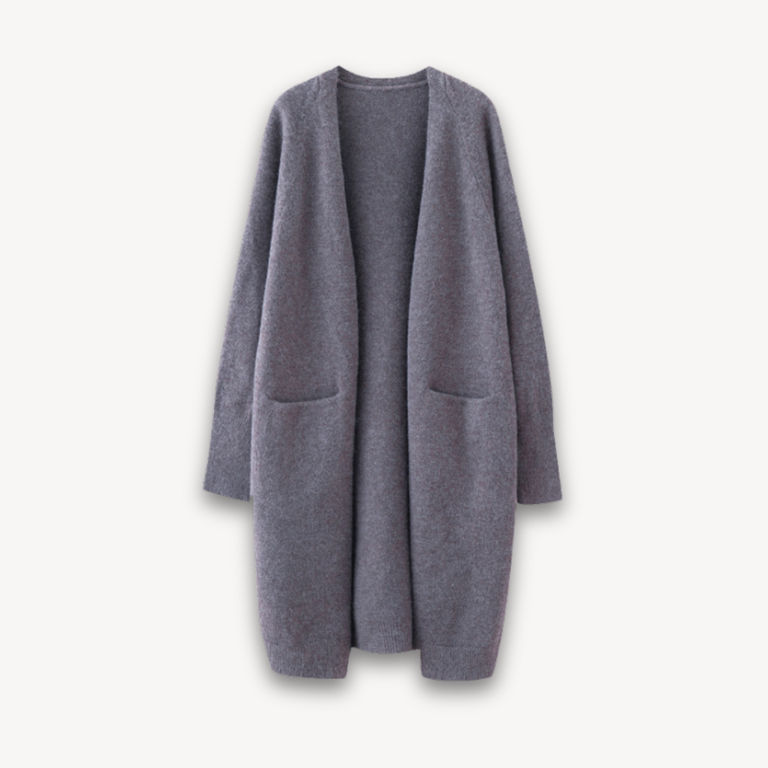 Cardigan lungo da donna in maglia | Morbido e minimalista