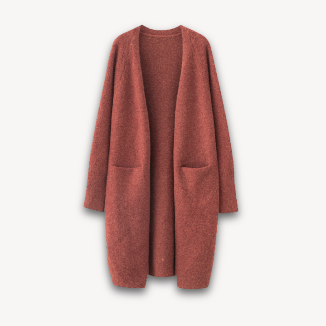 Cardigan lungo da donna in maglia | Morbido e minimalista