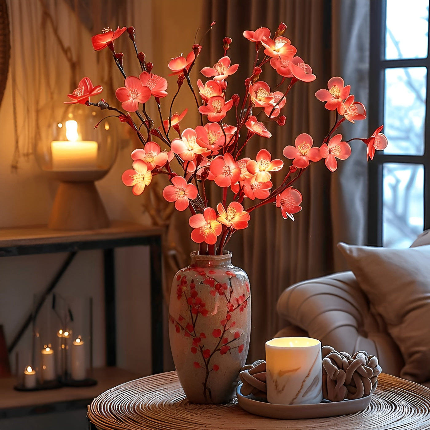 EverLeaf LED dekorativ kvistlampe - Elegant naturligt design til dekoration i hjemmet og på kontoret