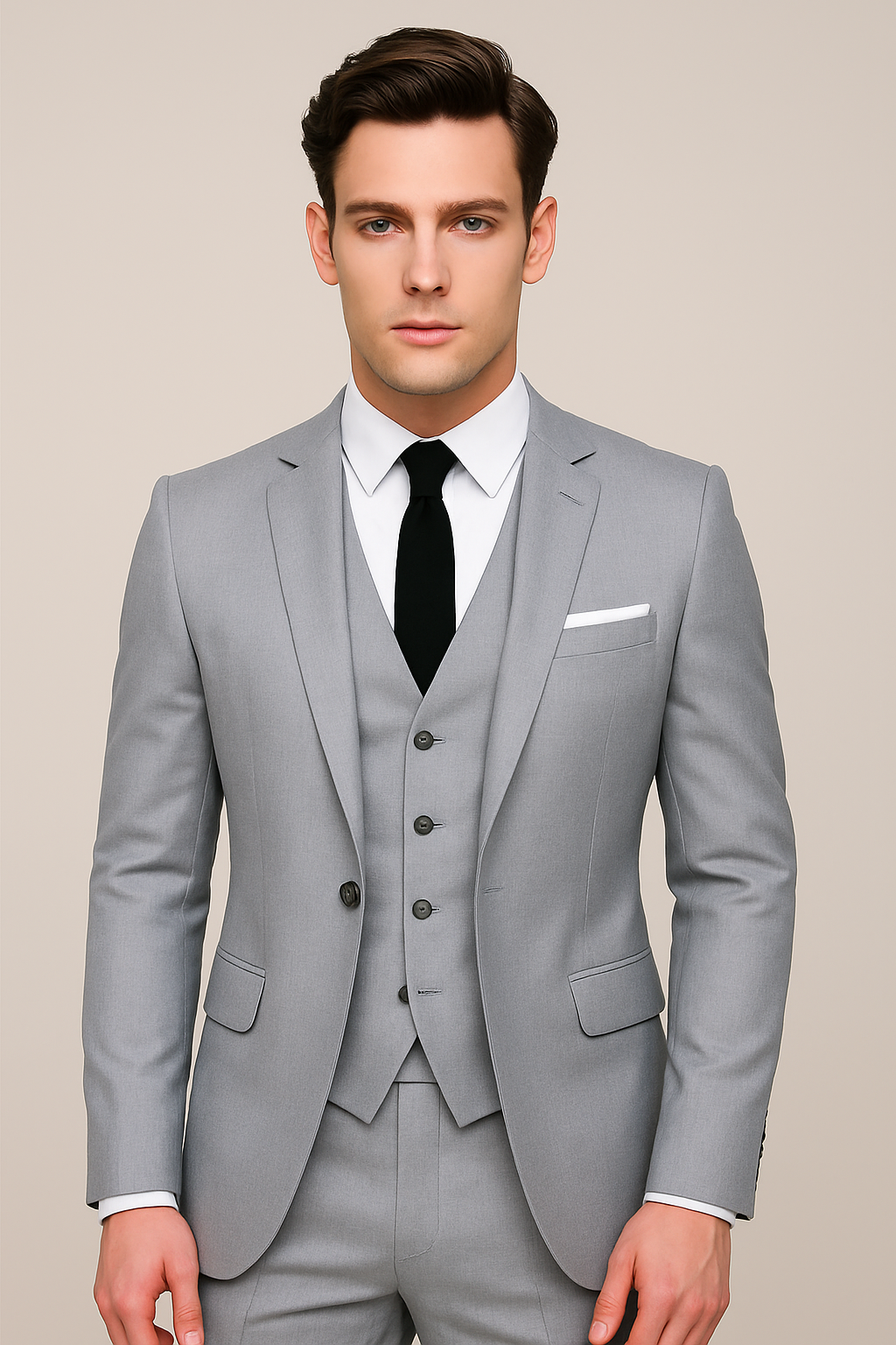 Costume trois pièces slim fit pour homme - Ensemble formel pour le travail et les mariages, comprenant une veste, un gilet et un pantalon - Tenue de travail classique