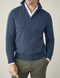 Kábel Knit Quarter-Zip sveter pre mužov