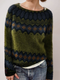 Jersey de cuello redondo Fair Isle para mujer