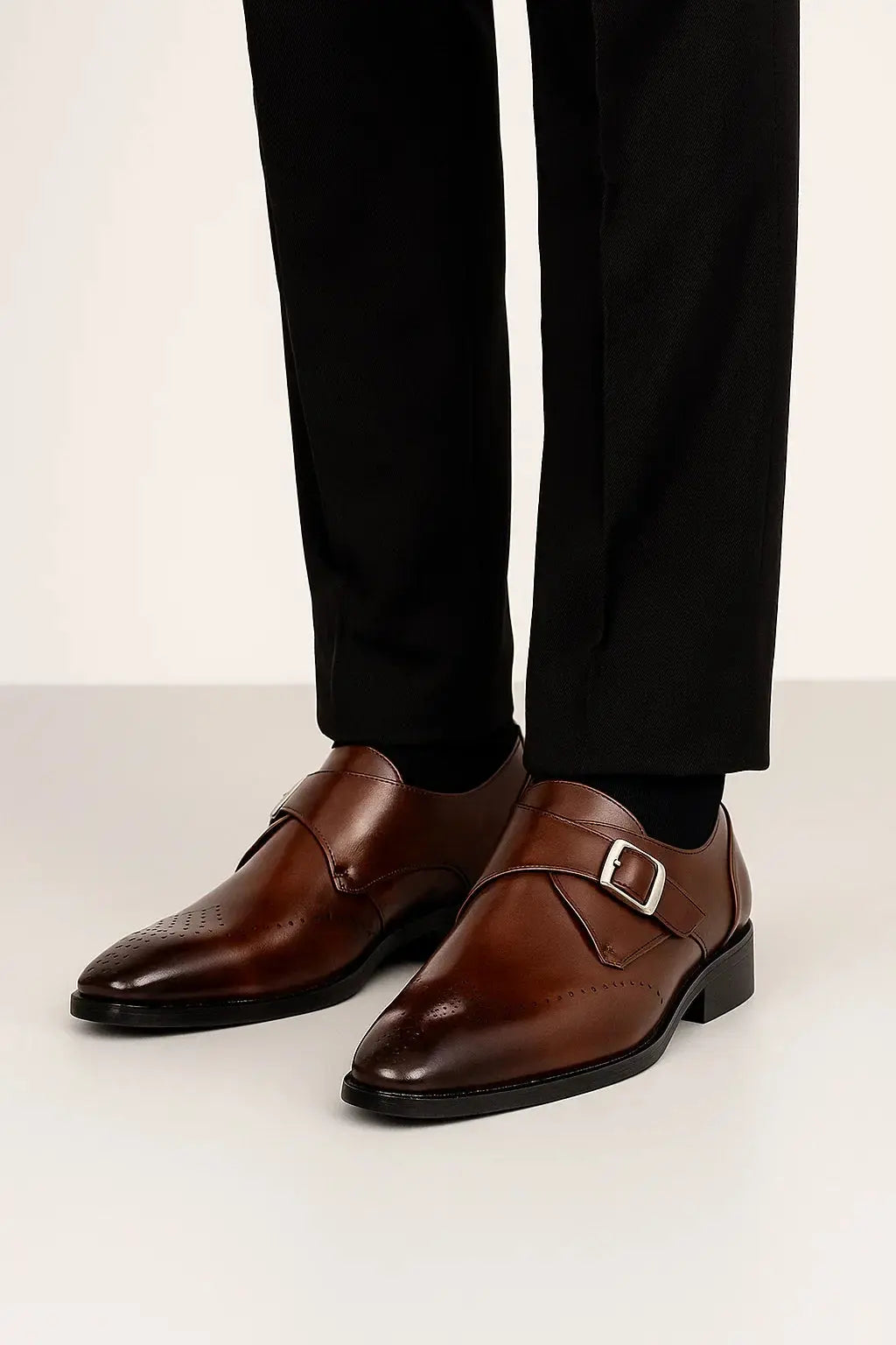 Chaussures à double boucle en cuir pour homme - Chaussures de cérémonie classiques à boucles, idéales pour le travail, les mariages et les occasions spéciales