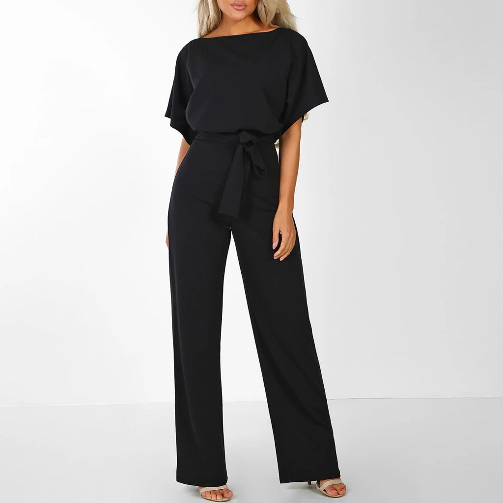 Combinaison chic à jambes larges pour femme - Coupe ajustée flatteuse
