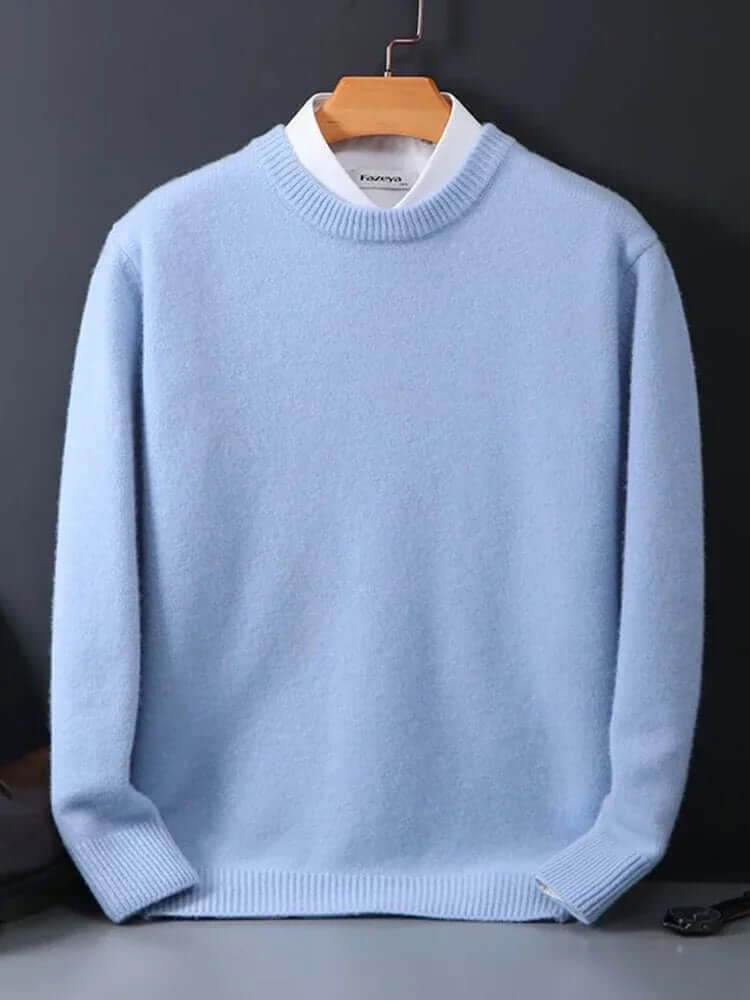 Maglione da uomo in maglia morbida | Comodo maglione girocollo da indossare tutti i giorni | Maglione casual lavabile in lavatrice