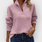 Pull à demi-zip pour femme - Pull à col en V et fermeture éclair - Pull en maille léger et décontracté - Haut polyvalent à superposer pour un confort au quotidien