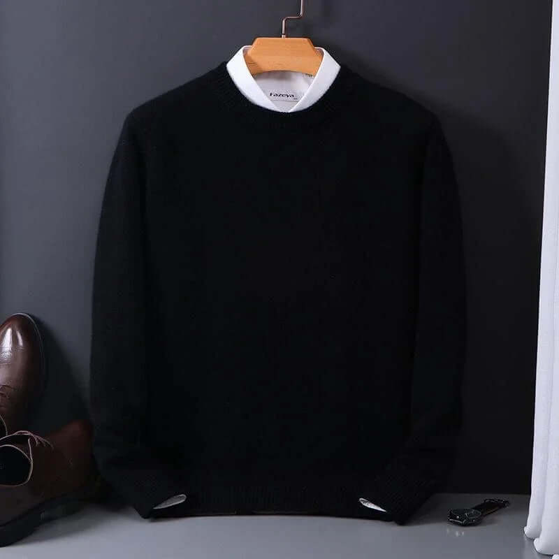 Maglione da uomo in maglia morbida | Comodo maglione girocollo da indossare tutti i giorni | Maglione casual lavabile in lavatrice