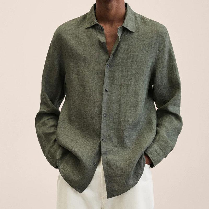 Giovanni Men's Shirt - Breathable Linen, Long Sleeves, Classic and Elegant Design