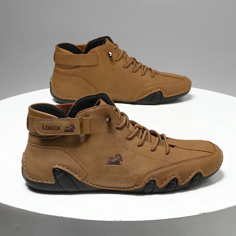 Men's Waterproof High-Top Shoes | Weather Resistant Street Style Boots with Elastic Closure and Durable Rubber Sole