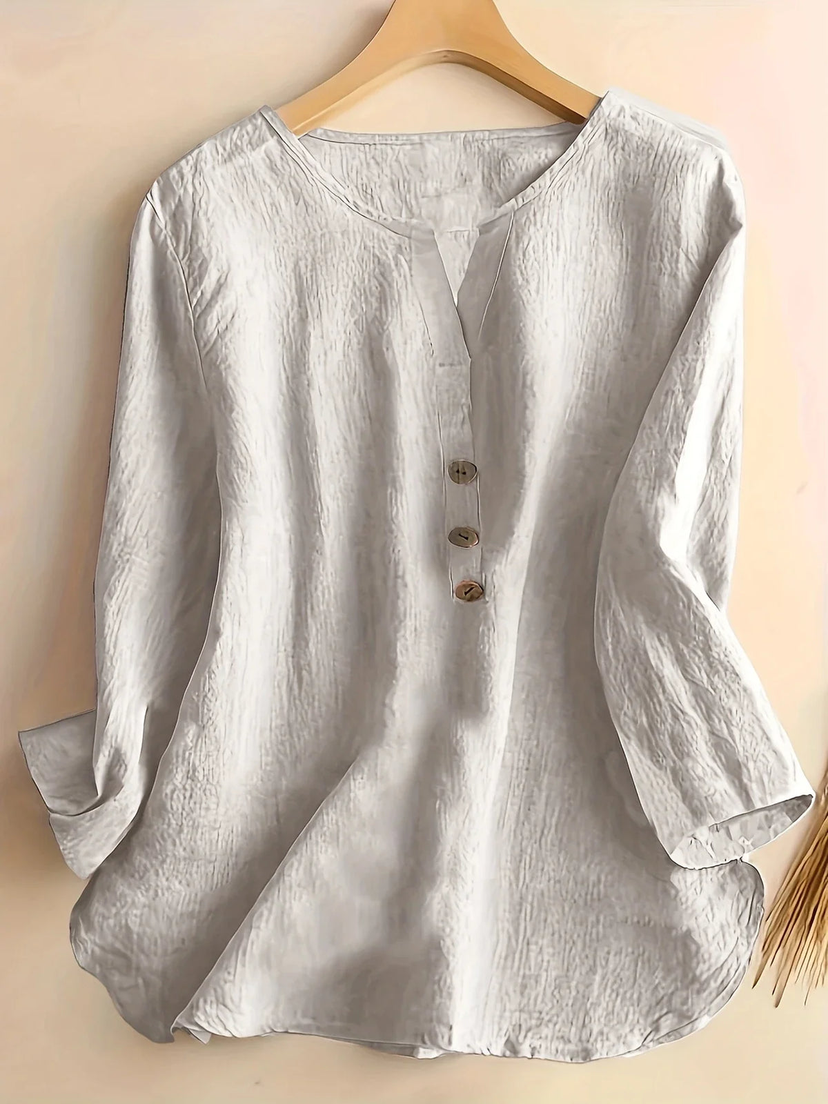 Luna - Casual Cotton and Linen Blouse