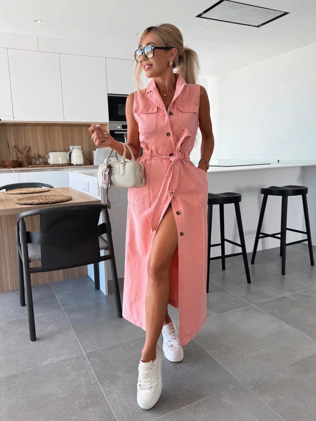 Abito lungo in denim