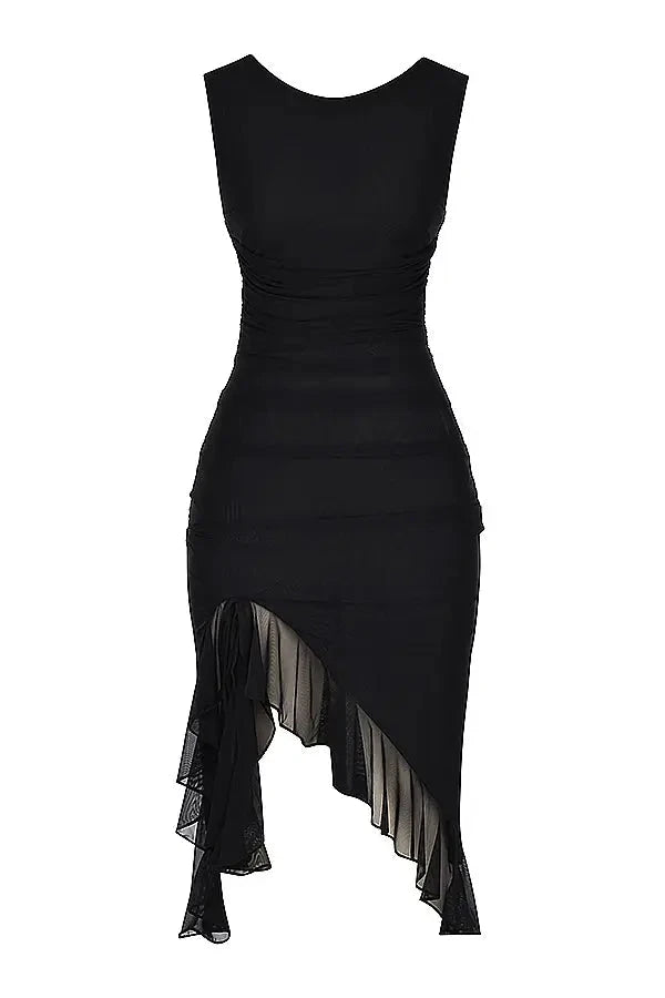 Elegant Mesh Midi Dress