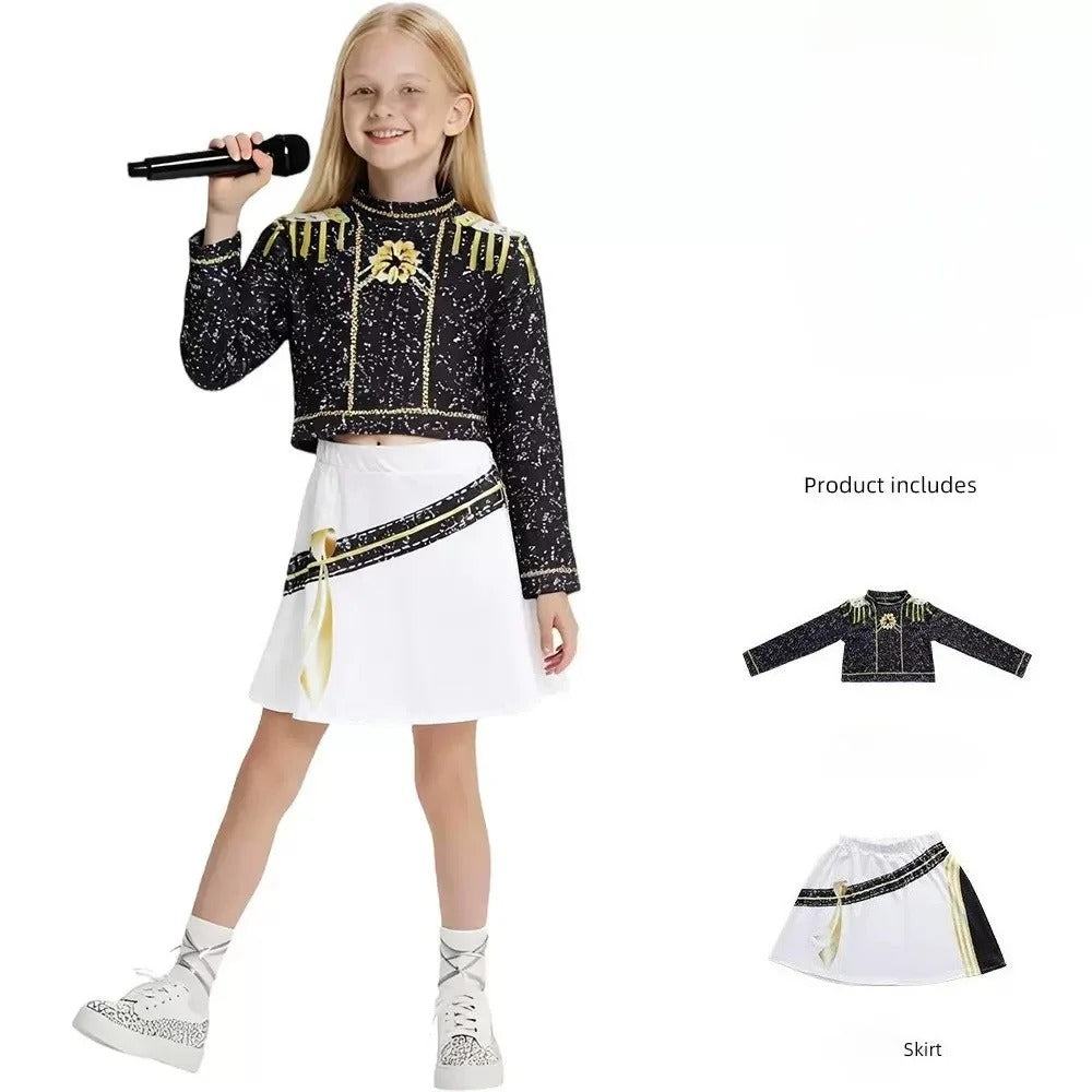 Conjunto de disfraz de cosplay de Zoey para niñas – Disfraz de Halloween de la serie «Demon Hunters» de K-Pop para juegos de rol