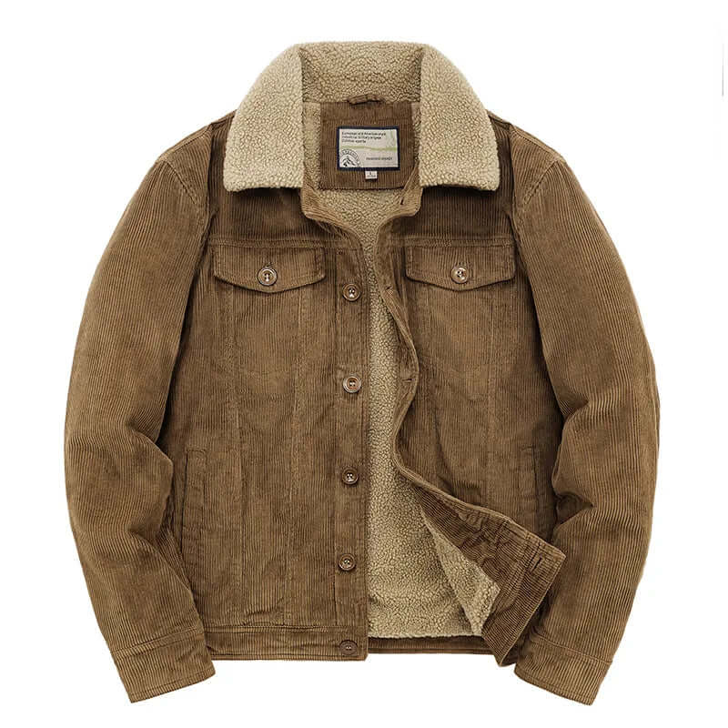 Chaqueta cortavientos de pana informal para hombre | Abrigo de uso diario, cálido y de corte holgado | Prenda de abrigo versátil y ligera para hombre