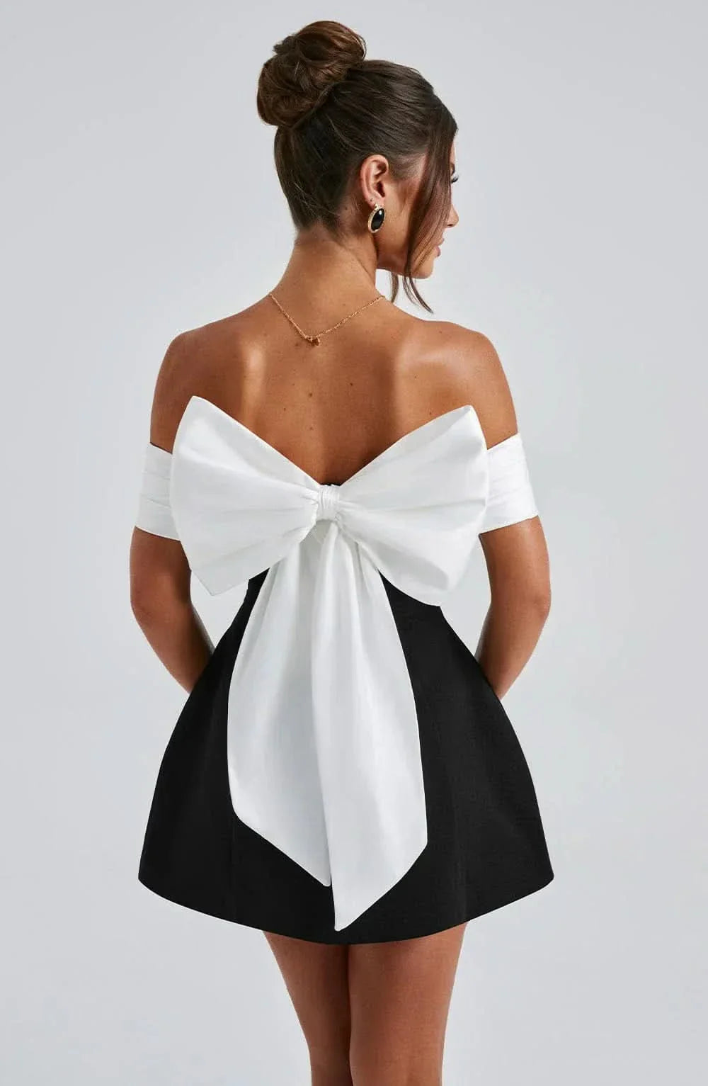 Women's Cocktail Off Shoulder Bow Mini Dress - product image 2
