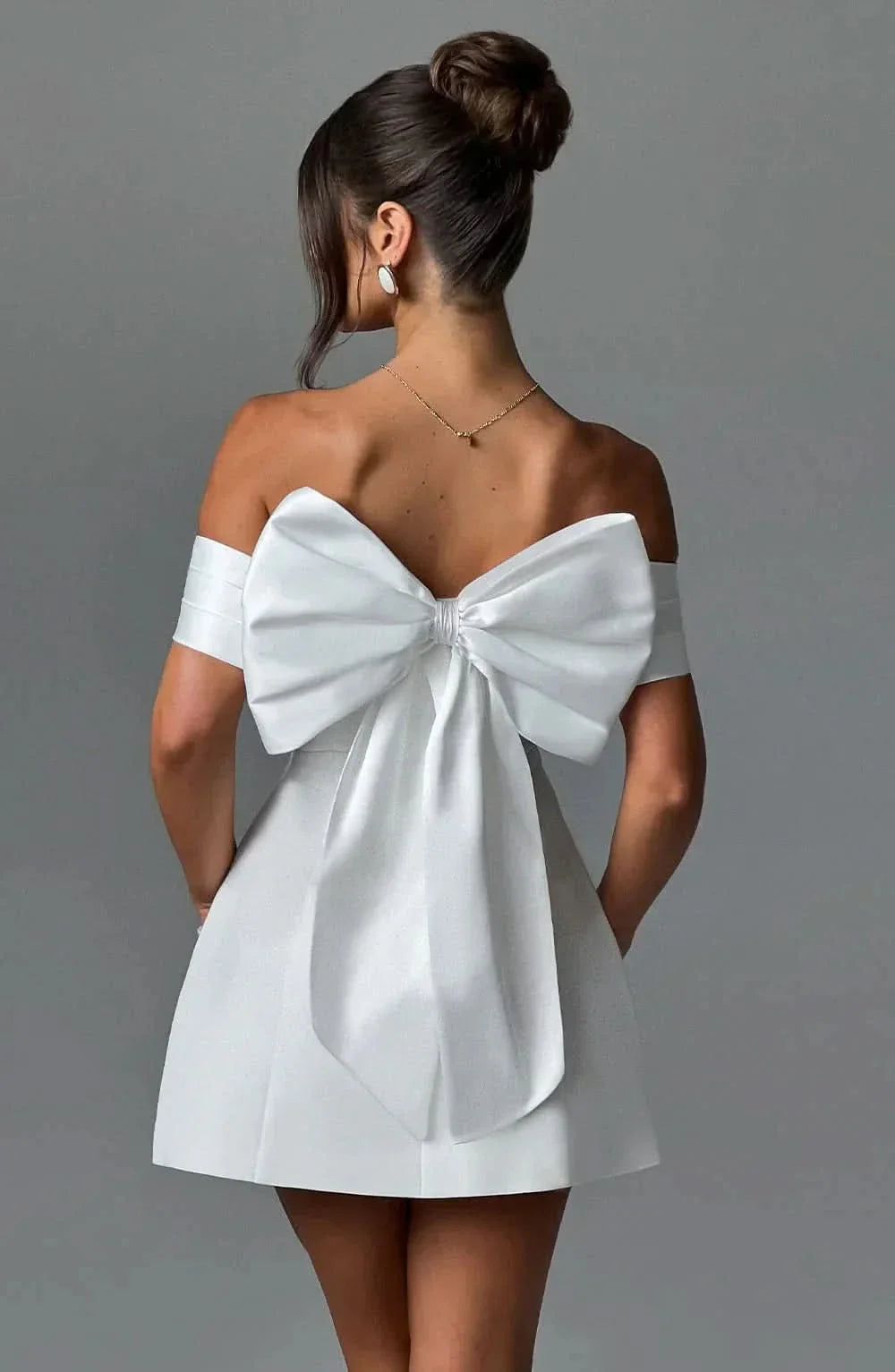 Women's Cocktail Off Shoulder Bow Mini Dress - product image 4