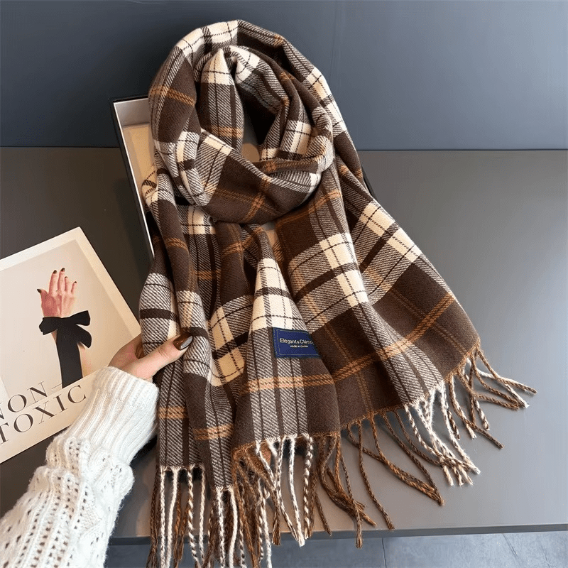 WarmElegance - Designer őszi téli sál puha kasmírból, pashmina megjelenéssel