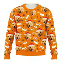 Sudadera navideña personalizada para perros – Jersey navideño con foto de tu mascota impresa en 3D