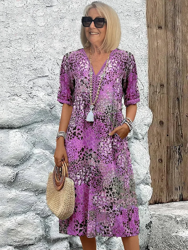 Dámské letní šaty Harper - elegantní květinové šaty s prodyšným materiálem a volným střihem