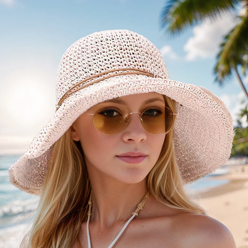 Foldable Sun Hat with Wide brim and Adjustable Fit