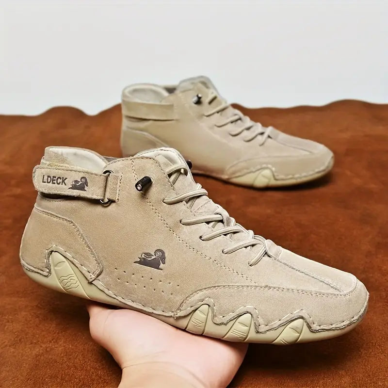 Men's Waterproof High-Top Shoes | Weather Resistant Street Style Boots with Elastic Closure and Durable Rubber Sole