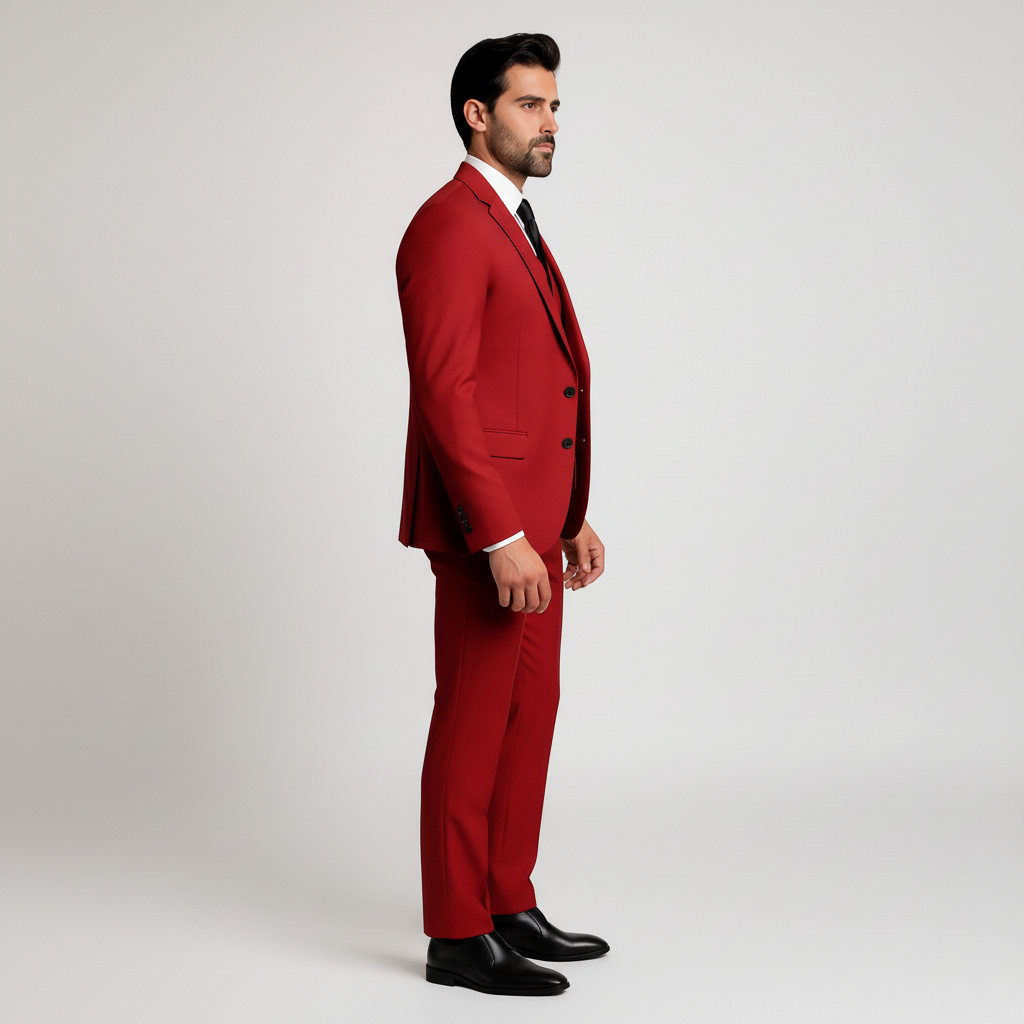 Pánská třídílná sada obleku s sakem, vestou a kalhotami – formální střih slim fit pro svatby, obchodní schůzky a slavnostní příležitosti