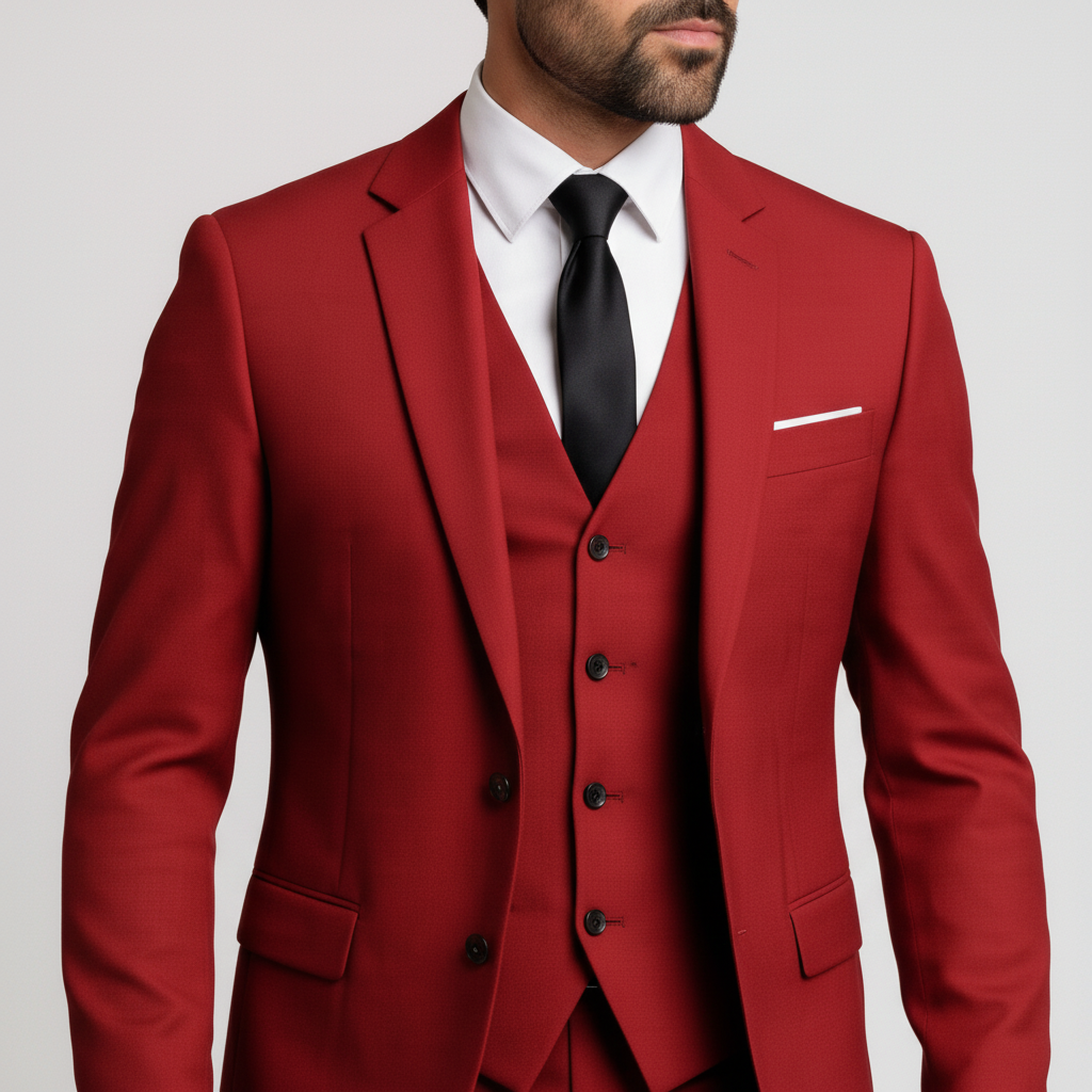 Pánská třídílná sada obleku s sakem, vestou a kalhotami – formální střih slim fit pro svatby, obchodní schůzky a slavnostní příležitosti