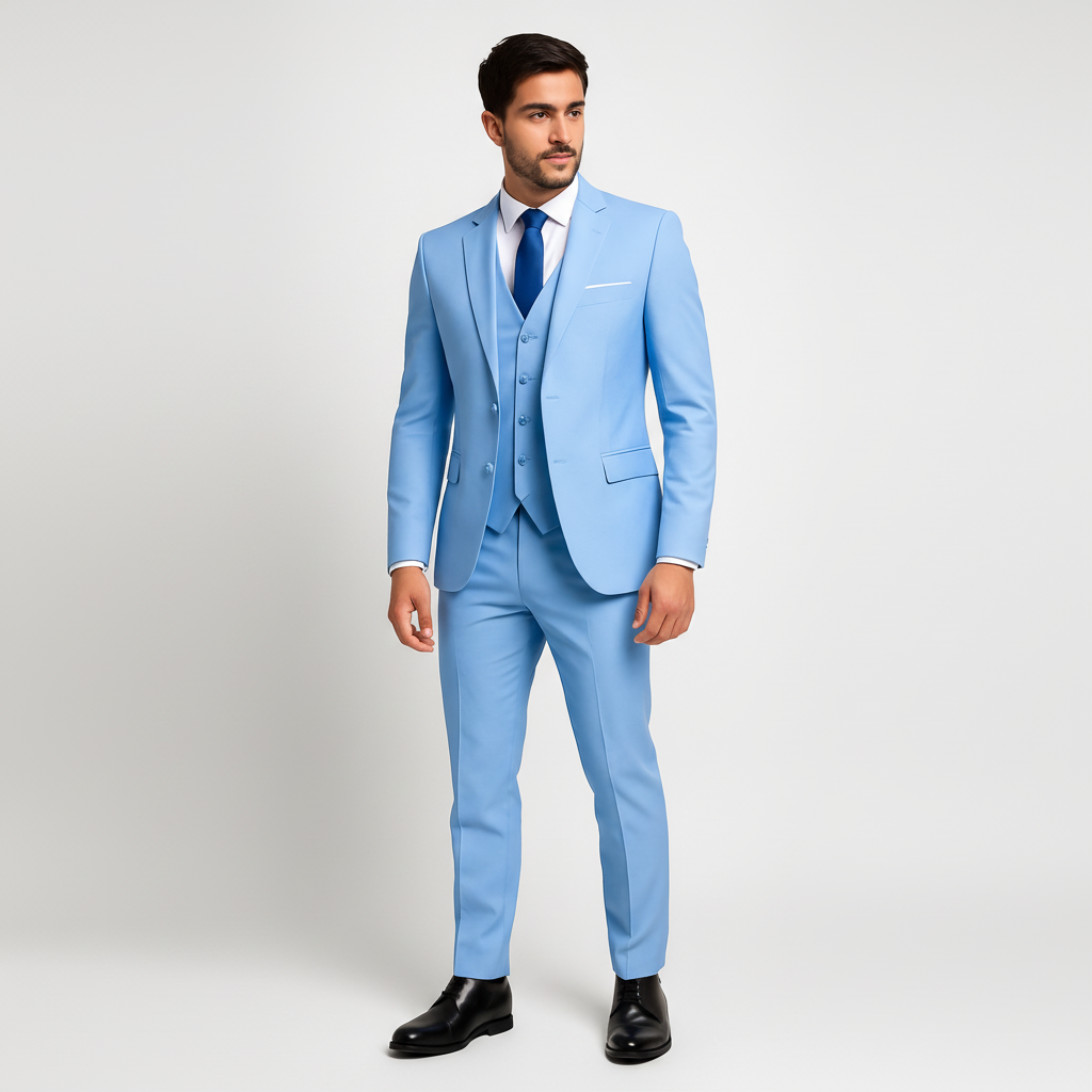 Pánská třídílná sada obleku s sakem, vestou a kalhotami – formální střih slim fit pro svatby, obchodní schůzky a slavnostní příležitosti