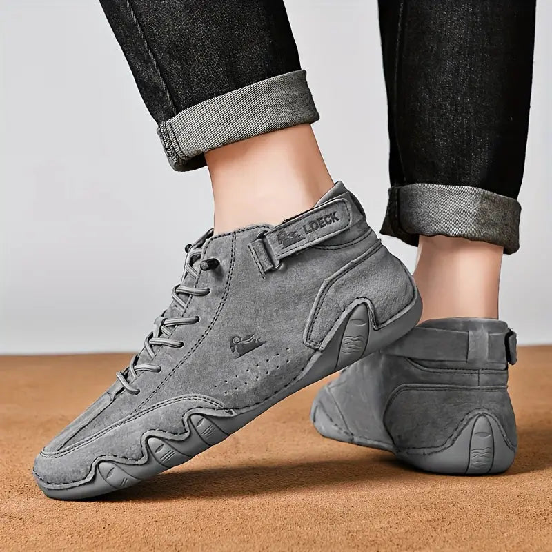 Men's Waterproof High-Top Shoes | Weather Resistant Street Style Boots with Elastic Closure and Durable Rubber Sole