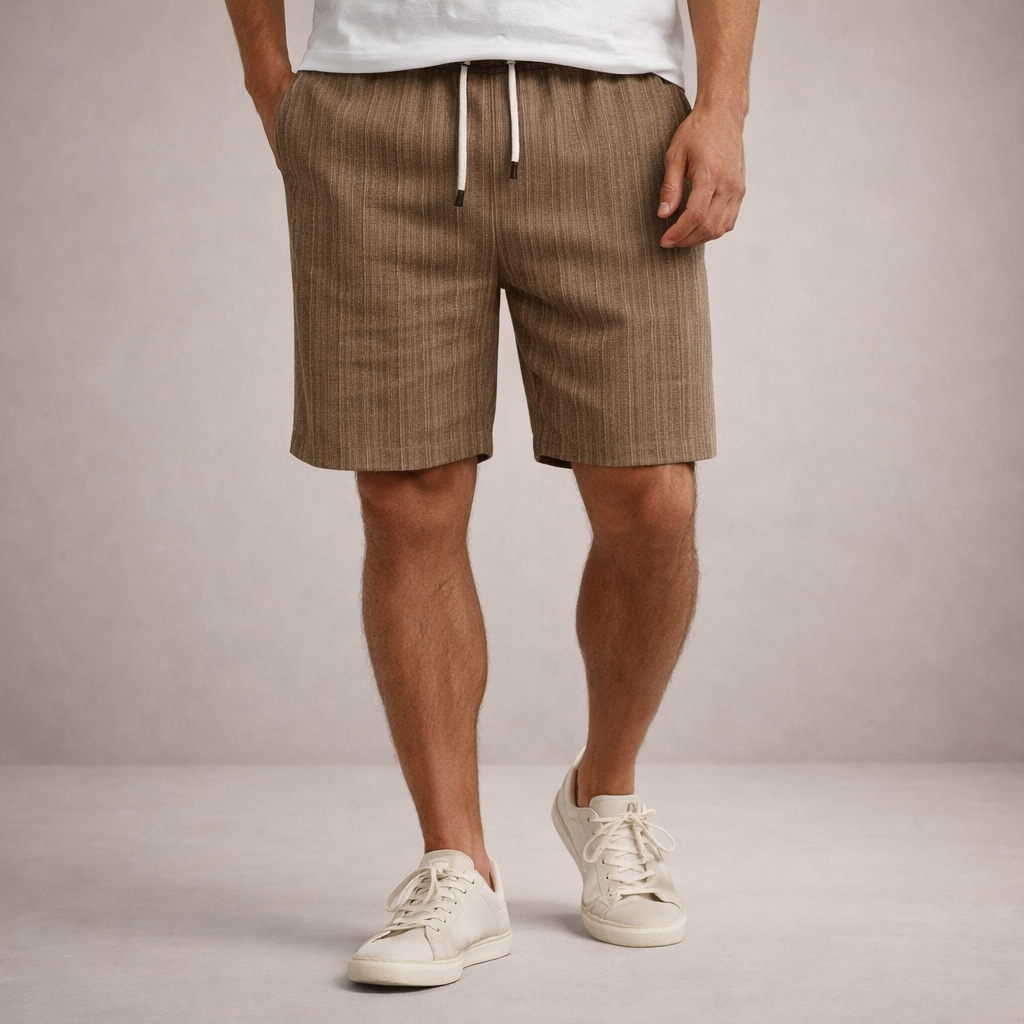 Pantalones cortos de lino para hombre | Pantalones cortos informales de verano, de corte regular y transpirables | Pantalones cortos ligeros de corte holgado para la playa y actividades al aire libre