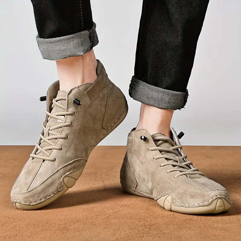 Men's Waterproof High-Top Shoes | Weather Resistant Street Style Boots with Elastic Closure and Durable Rubber Sole