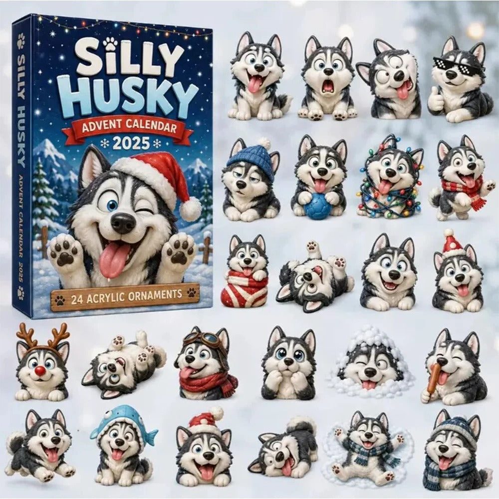 Julekalender til hunde 2026 – 24-dages nedtælling med husky-tema til hundeejere