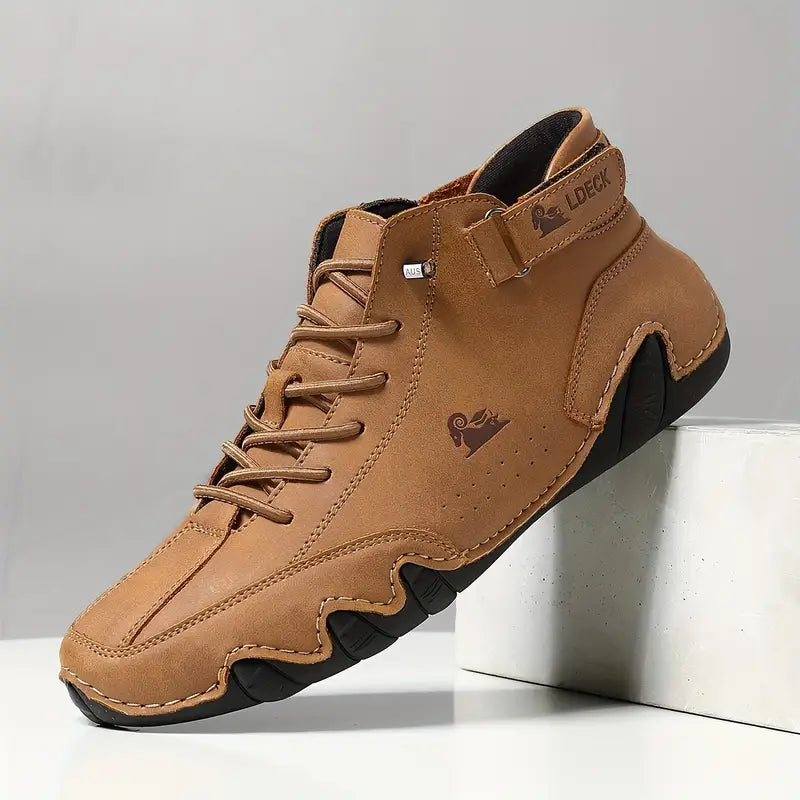 Men's Waterproof High-Top Shoes | Weather Resistant Street Style Boots with Elastic Closure and Durable Rubber Sole