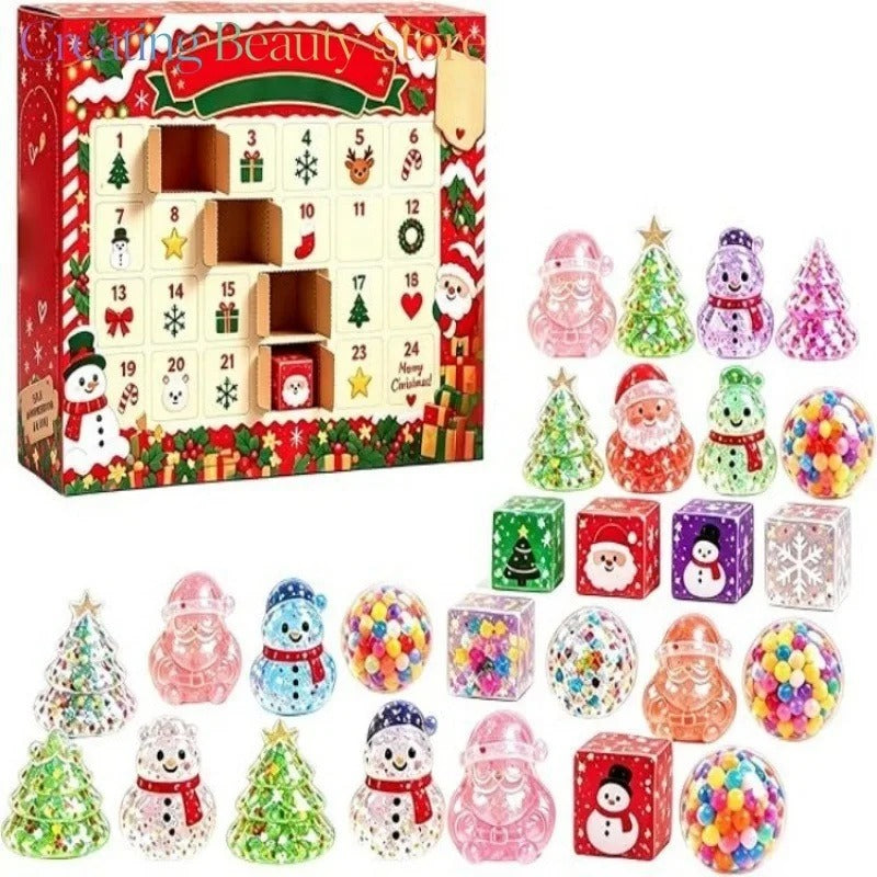 Calendrier de l'Avent « Squishy » de Noël 2026 – Coffret cadeau de 24 jouets « Squishy » en forme de mochi