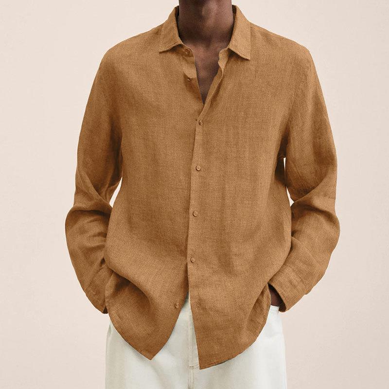 Giovanni Men's Shirt - Breathable Linen, Long Sleeves, Classic and Elegant Design