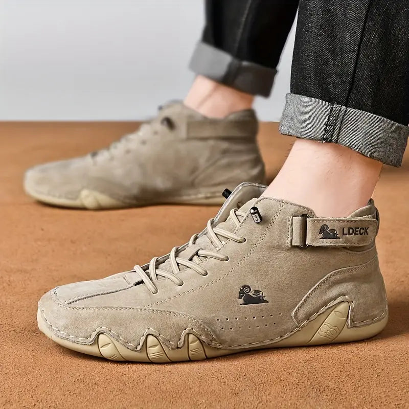 Men's Waterproof High-Top Shoes | Weather Resistant Street Style Boots with Elastic Closure and Durable Rubber Sole