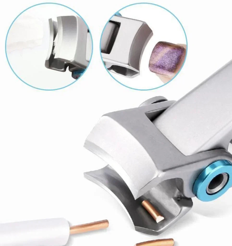 Heavy-duty nail clippers with sharp stainless steel blades, ergonomic anti-slip grip, and wide jaw for thick, hard nails.