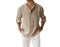 Chemise à col « grand-père » pour homme | Chemise Henley à manches longues avec patte de boutonnage | Haut décontracté à coupe droite et col montant, idéal pour tous les jours