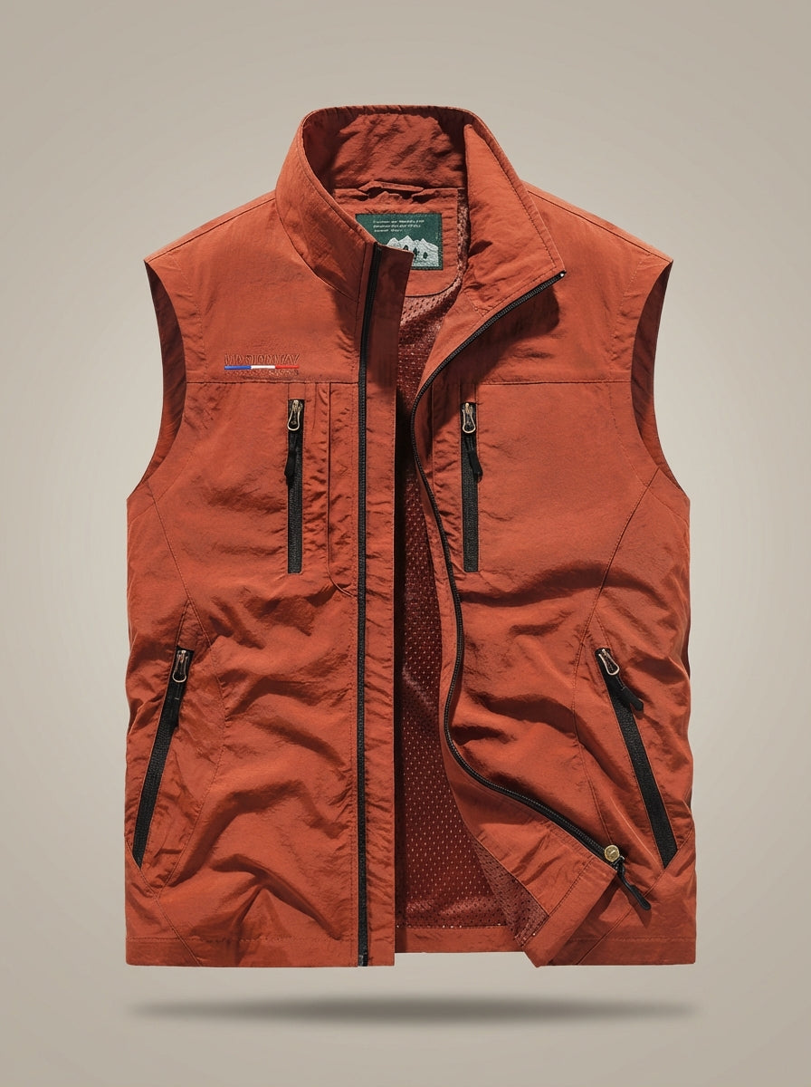 Gilet d'extérieur léger à multiples poches pour homme - Veste sans manches polyvalente pour la randonnée, la pêche et les voyages