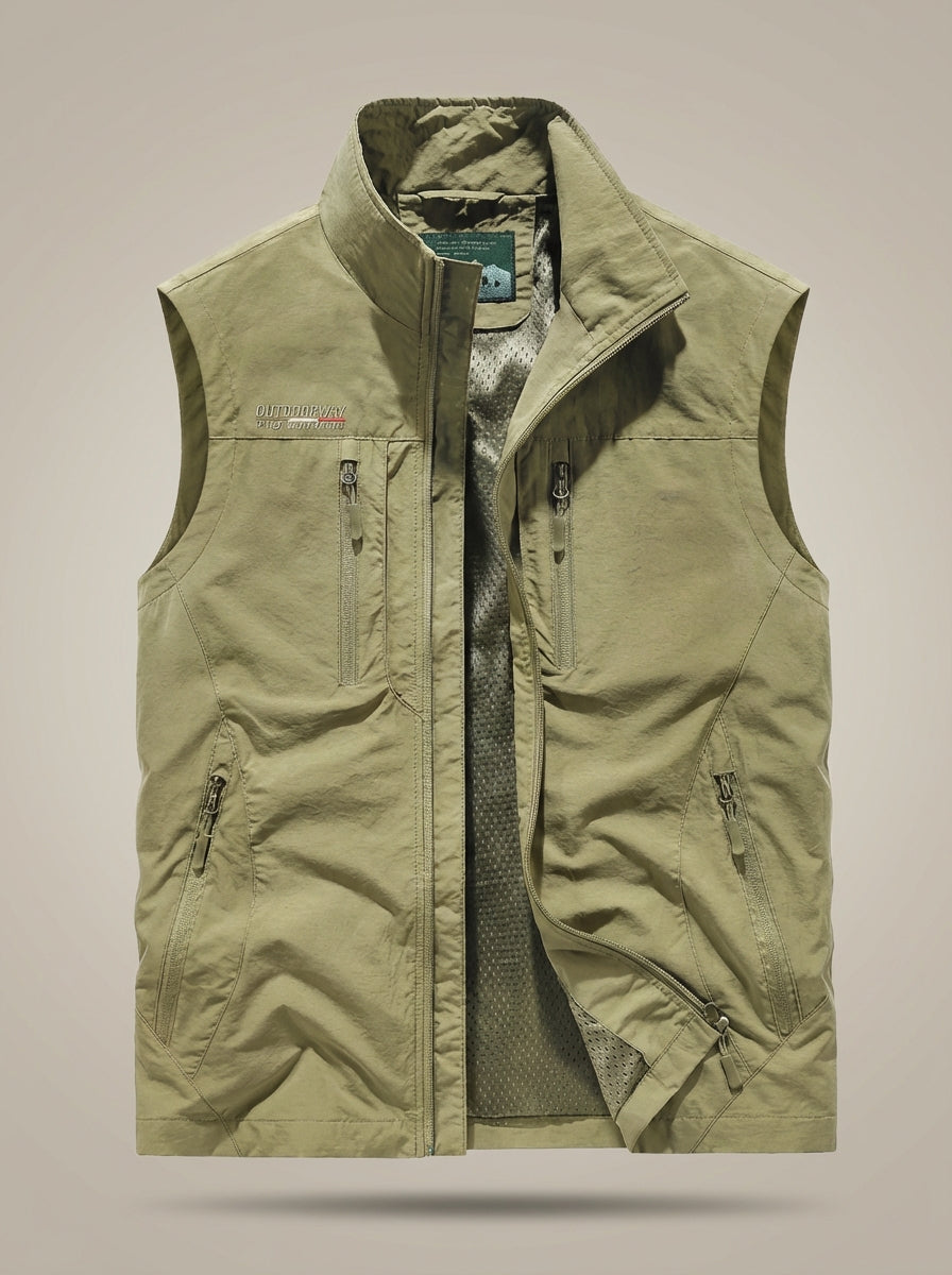 Gilet d'extérieur léger à multiples poches pour homme - Veste sans manches polyvalente pour la randonnée, la pêche et les voyages