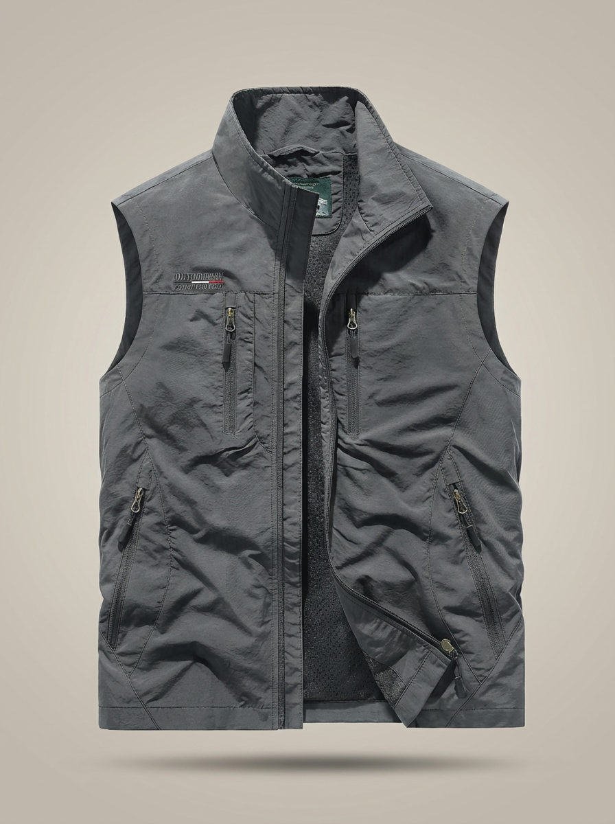 Gilet d'extérieur léger à multiples poches pour homme - Veste sans manches polyvalente pour la randonnée, la pêche et les voyages