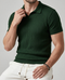 Polo de punto de rayas verticales para hombre | Prenda de punto de manga corta y cuello con solapas, ideal para un estilo business casual y un look elegante para el día a día