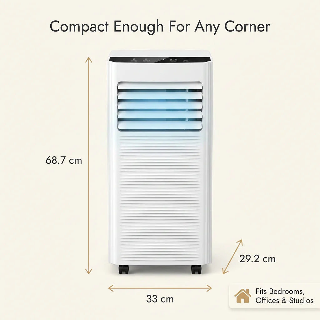 Aparat de aer condiționat portabil cu dezumidificator și ventilator, de 9000 BTU