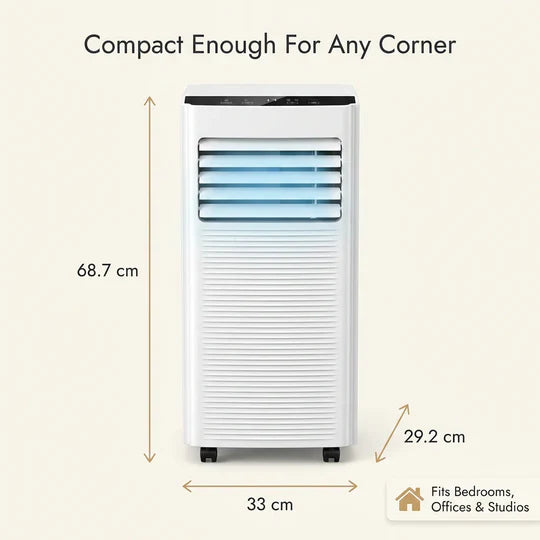 Aparat de aer condiționat portabil de 9000 BTU, cu dezumidificator și temporizator de 24 de ore – Include kit de montare la fereastră și telecomandă pentru uz casnic