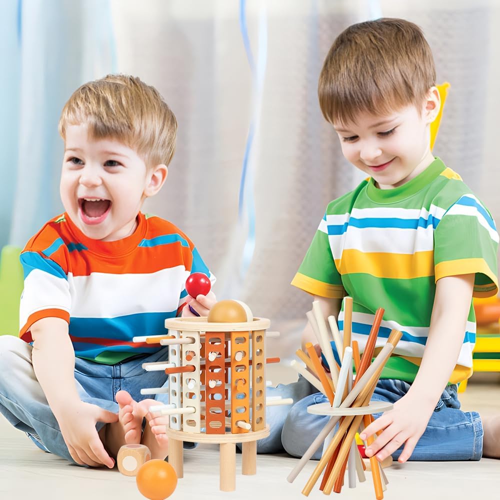 Kolorowa wieża edukacyjna Montessori