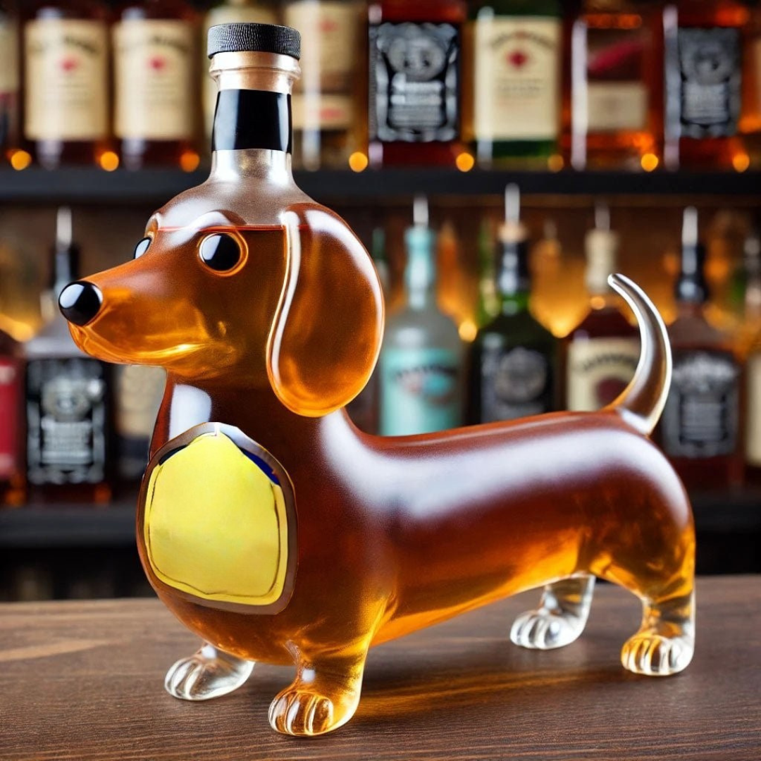 Γυάλινη καράφα ουίσκι Dog Design