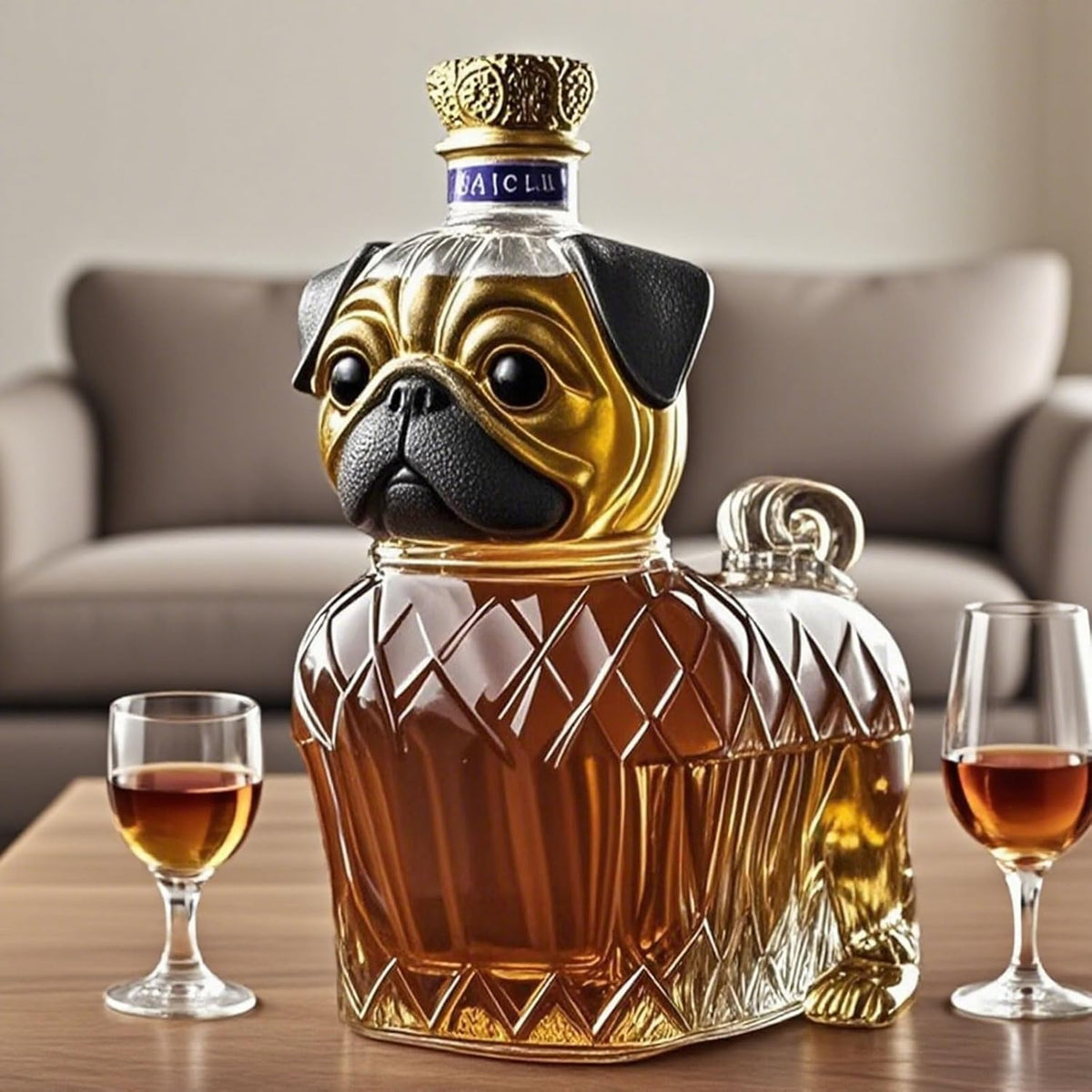 Γυάλινη καράφα ουίσκι Dog Design