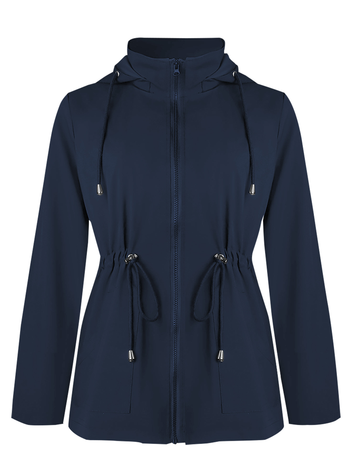 Damen Übergangsjacke Kapuze Leicht Reißverschluss - Image 3