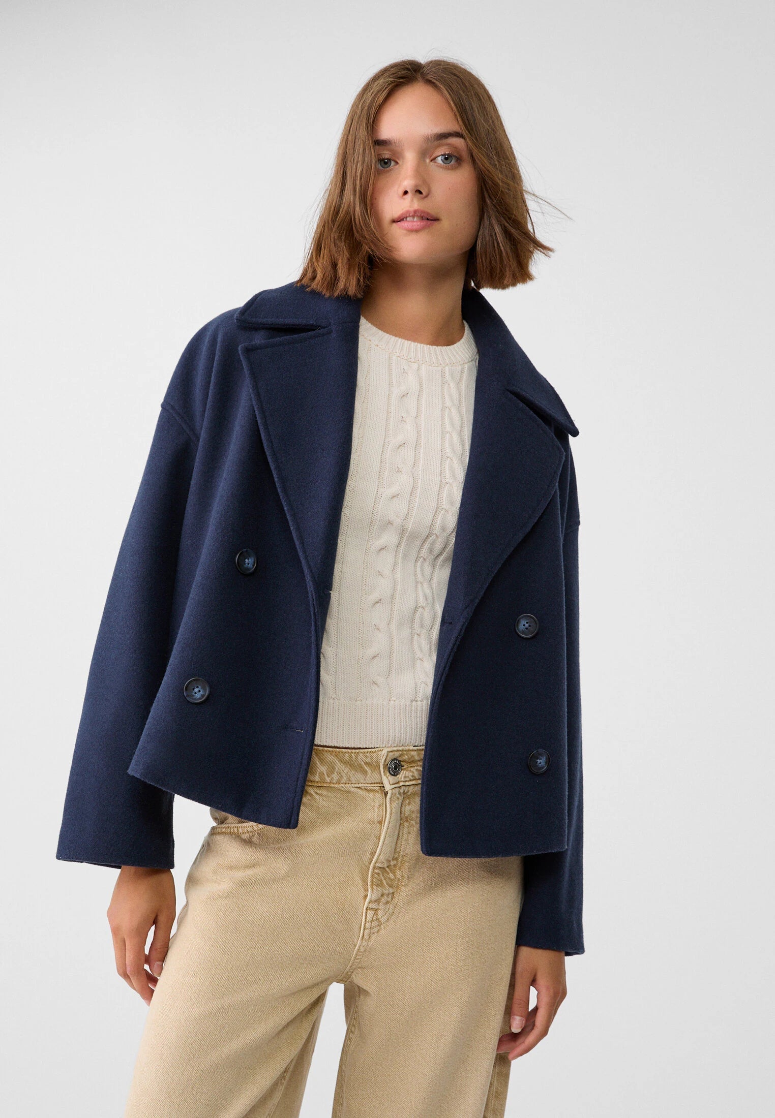 Cropped Double Breasted Jacket for Women - Image 5